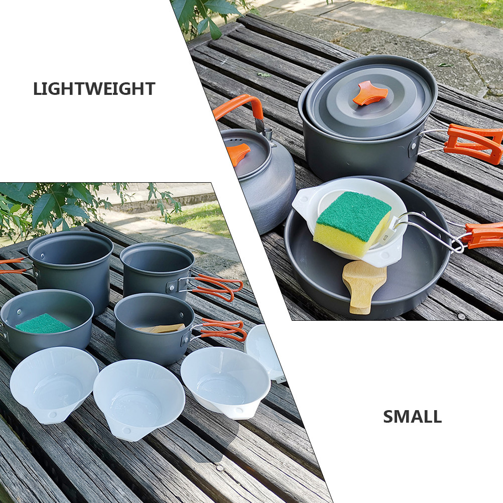 7Pcs Compact Camping Tableware - Camping Cooking Set Compact ulasan dan harga